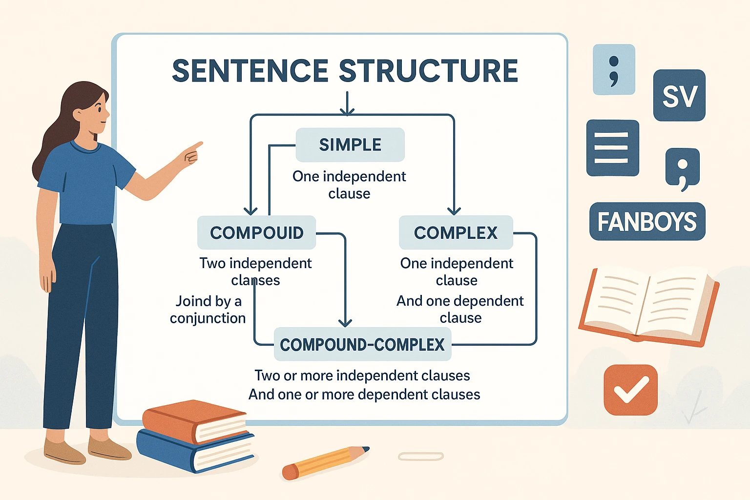 You are currently viewing Sentence Structure in English Grammar: Types, Rules, Examples, and Practice Exercises